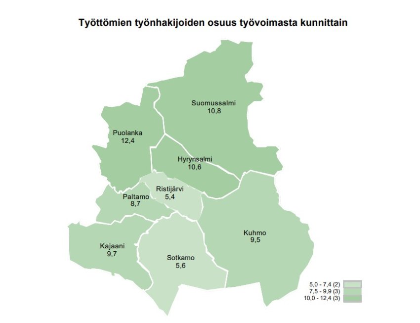 Työllisyyskatsaus: Kainuun työttömyys pieneni toista kuukautta putkeen