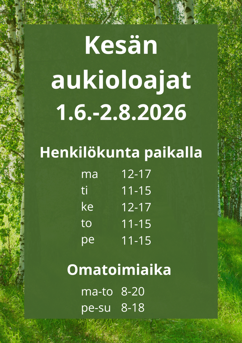 Paltamon kirjaston kesän aukioloajat