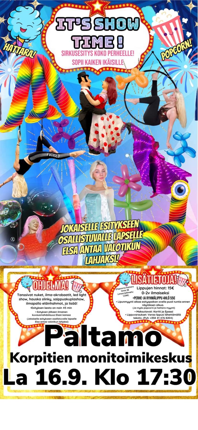 It`s show time - sirkusesitys kaiken ikäisille