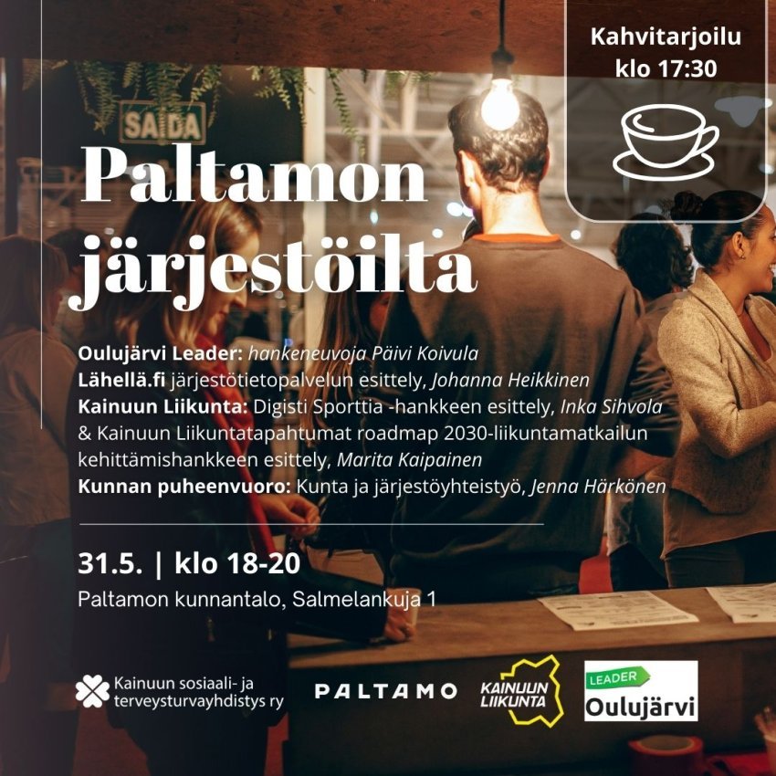 Paltamon järjestöilta 31.5 klo 17.30