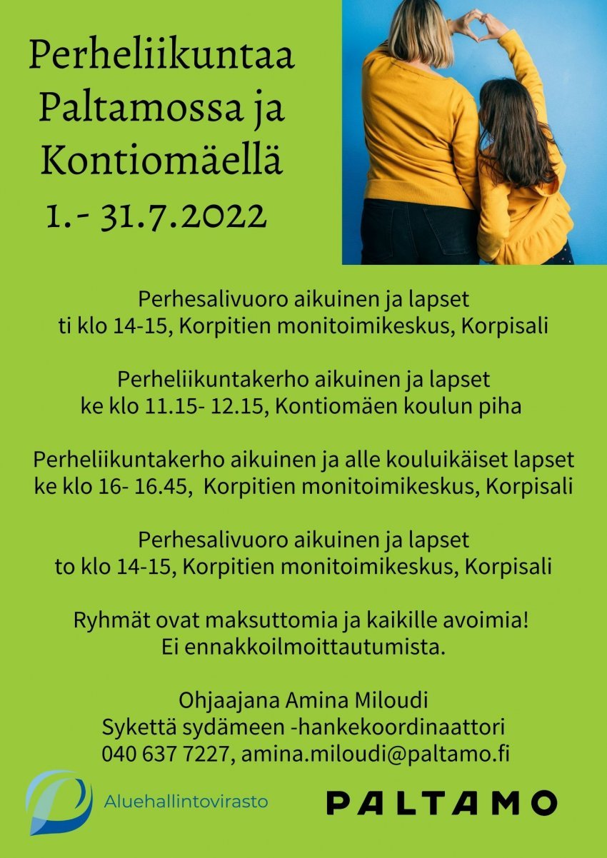 Perheliikuntaa heinäkuussa 2022