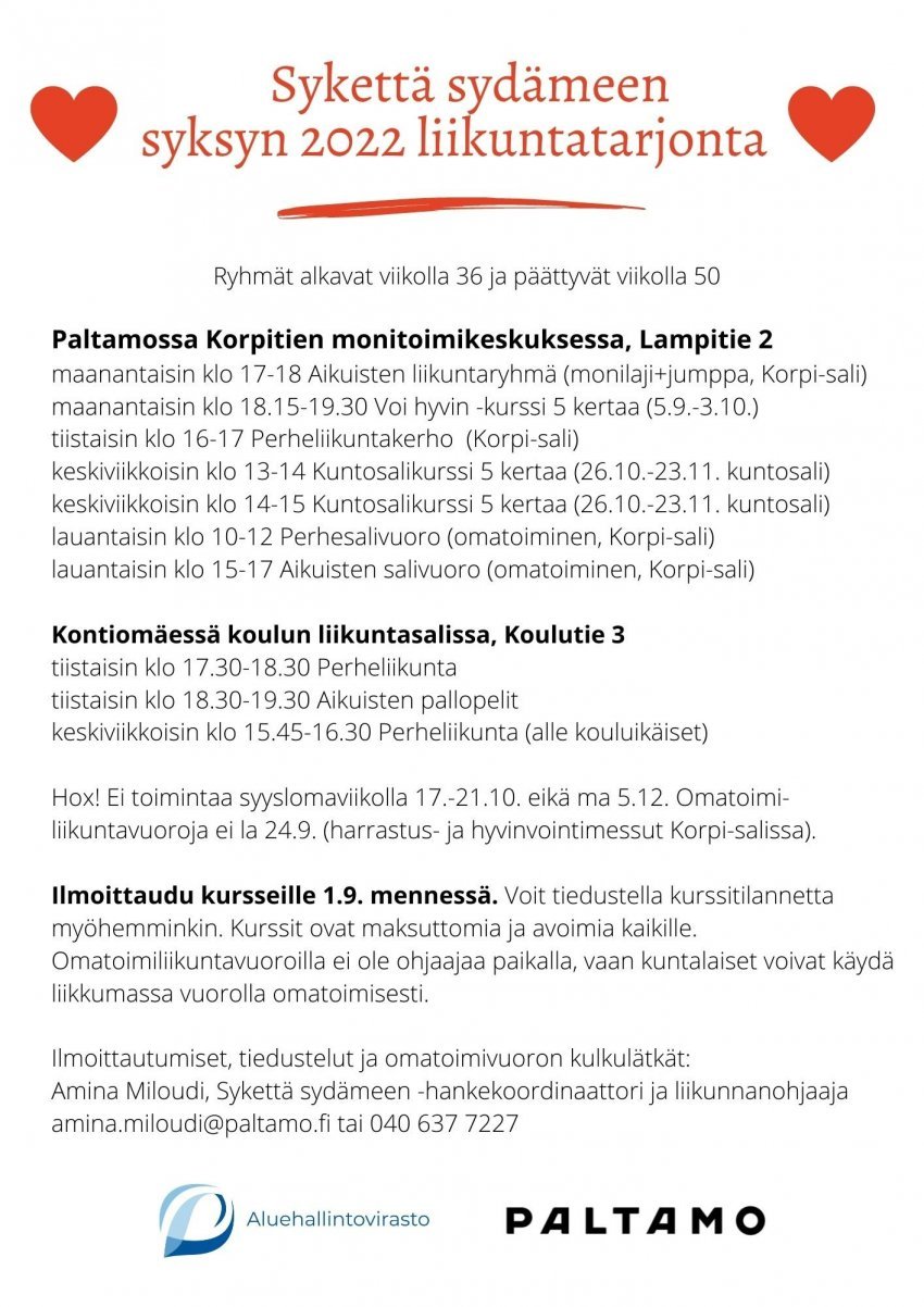 Sykettä sydämeen: syksyn liikuntatarjontaa