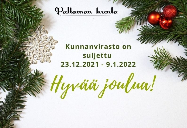 Kunnanvirasto on suljettuna 23.12.2021–9.1.2022