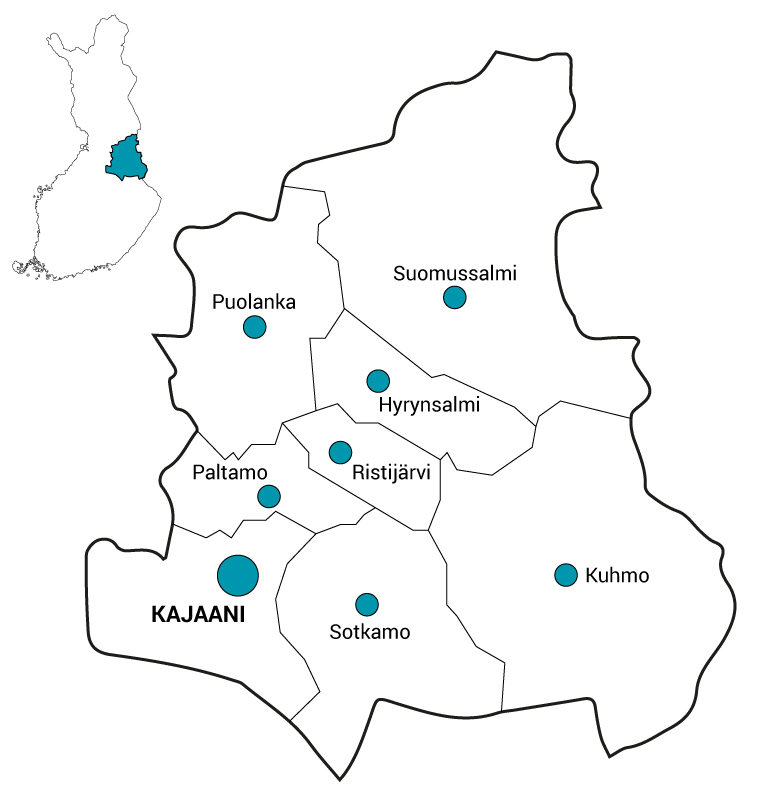 Paltamo sijaitsee Oulujärven rannalla keskellä Suomea