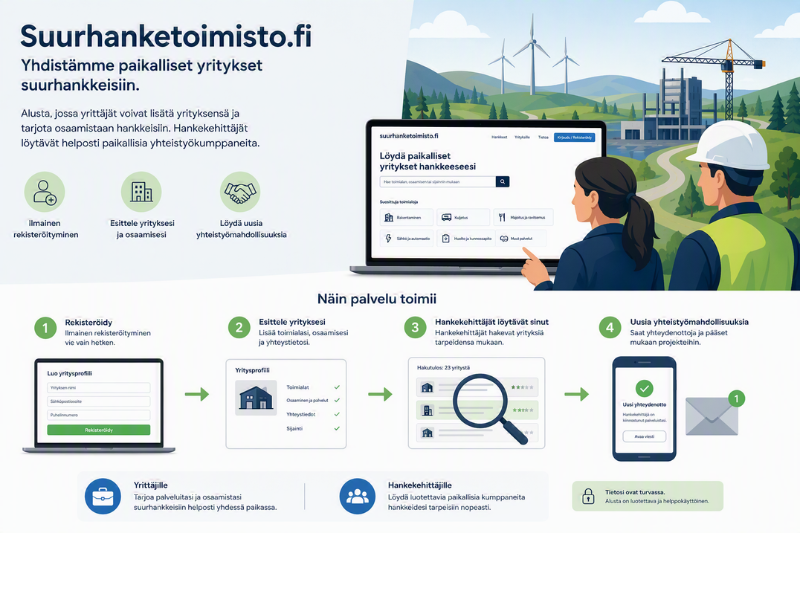 Yritysten verkostoitumisalusta suurhanketoimisto Yritysten verkostoitumisalusta