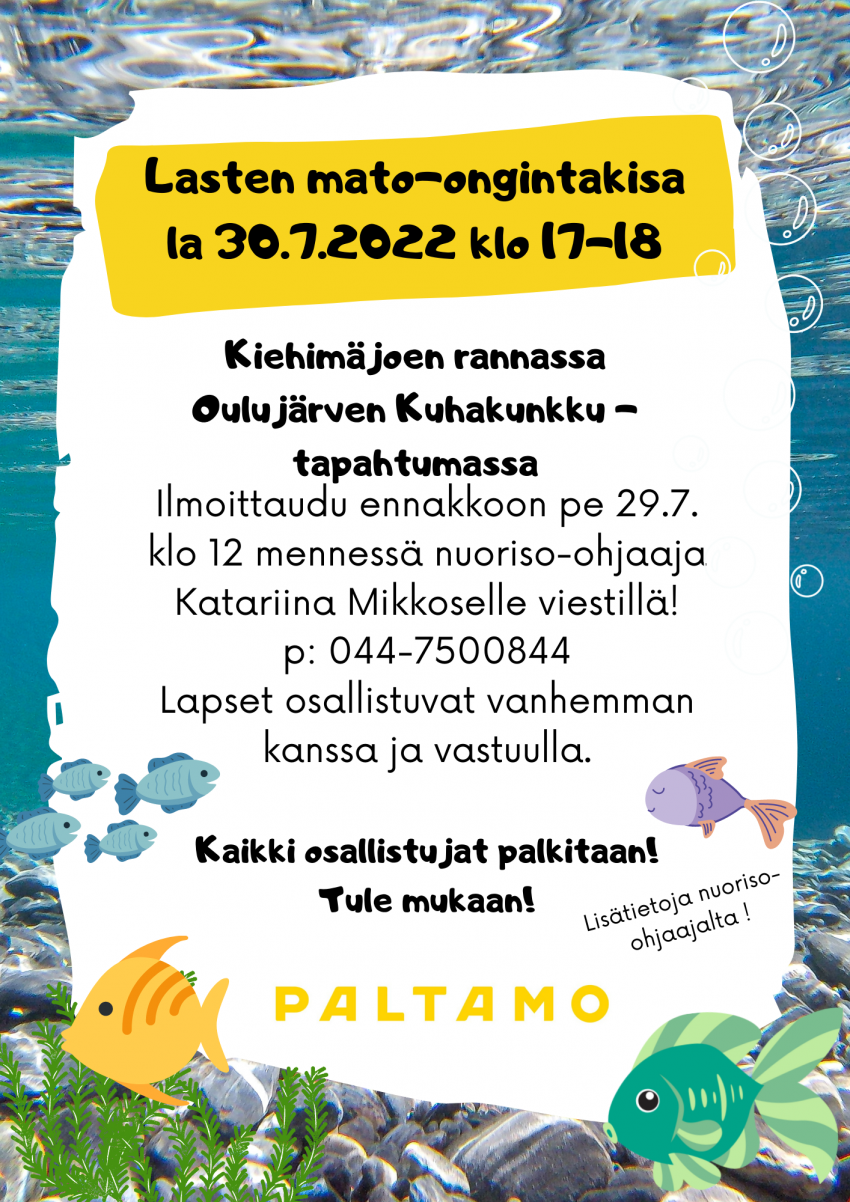 Lasten mato-ongintakisa Kuhakunkussa lauantaina 30.7. klo 17-18