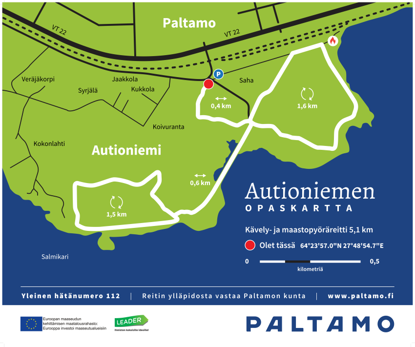 Autioniemeen on avattu kävely- ja maastopyöräreitti