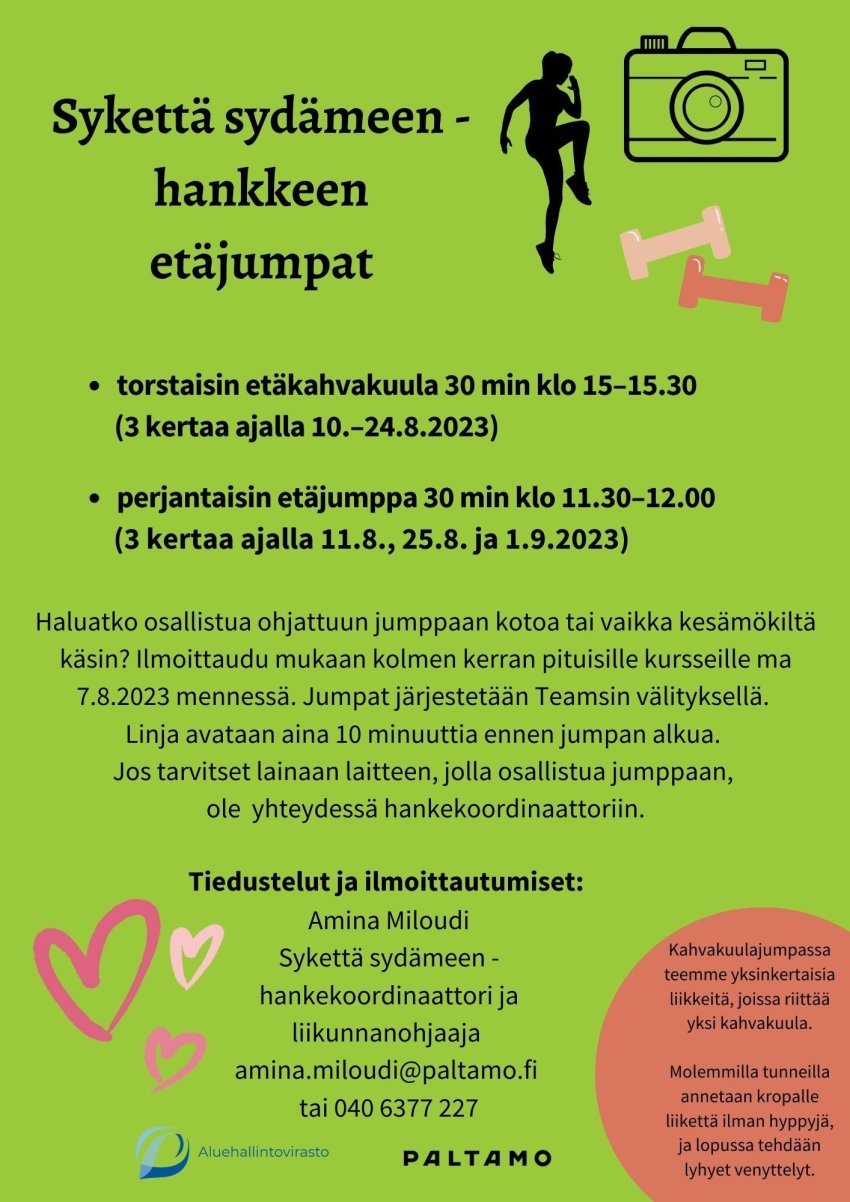Sykettä sydämeen -hankkeen etäjumpat