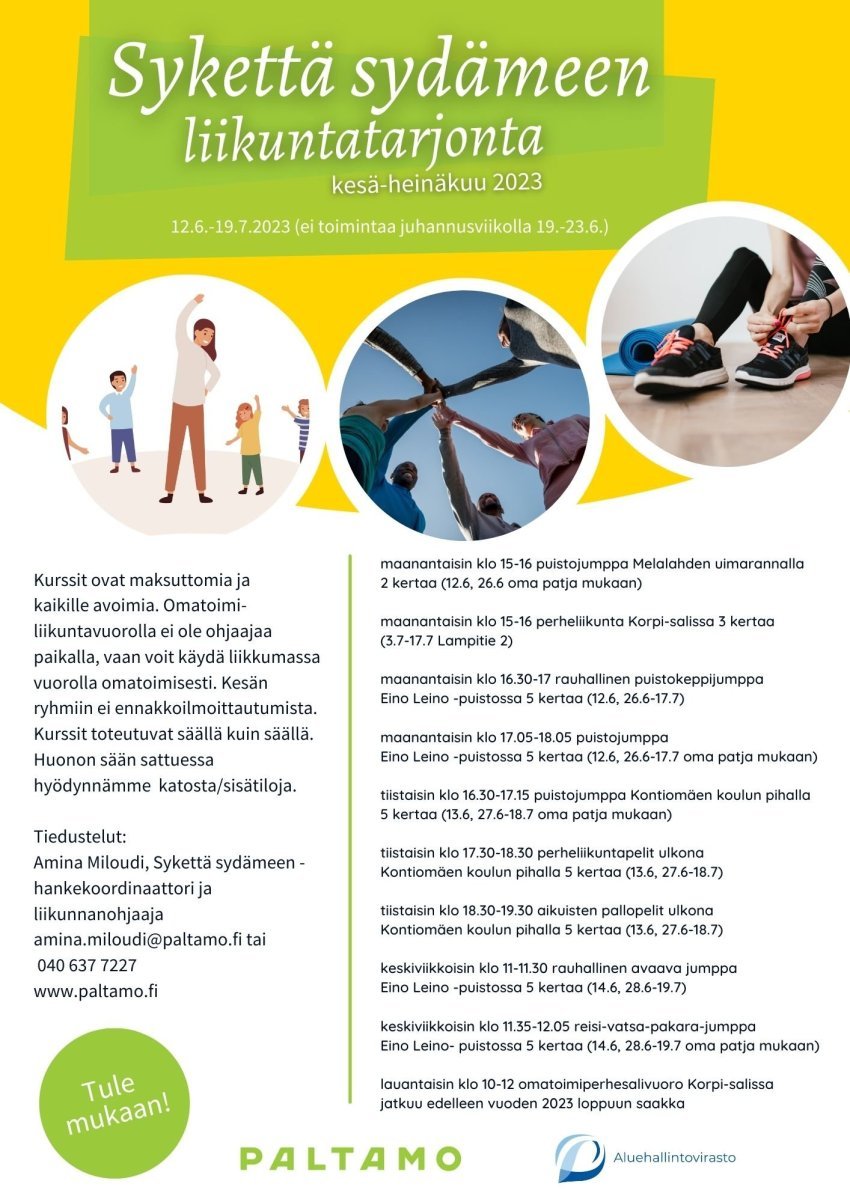 Kesä -heinäkuun liikuntatarjonta