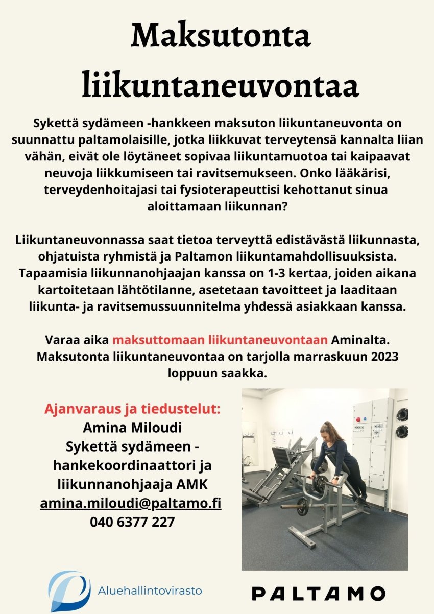 Sykettä sydämeen -hankkeen liikuntaneuvontaa