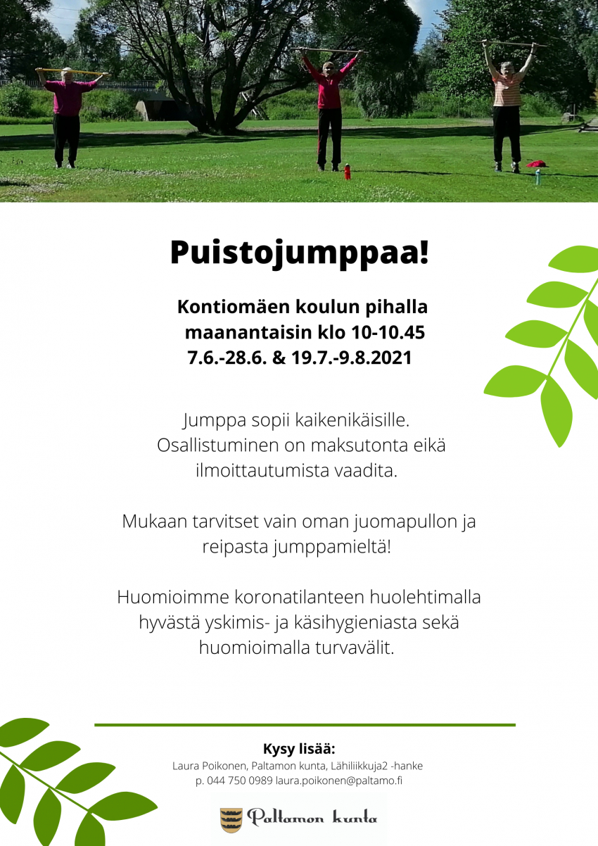 Puistojumppaa Kontiomäessä