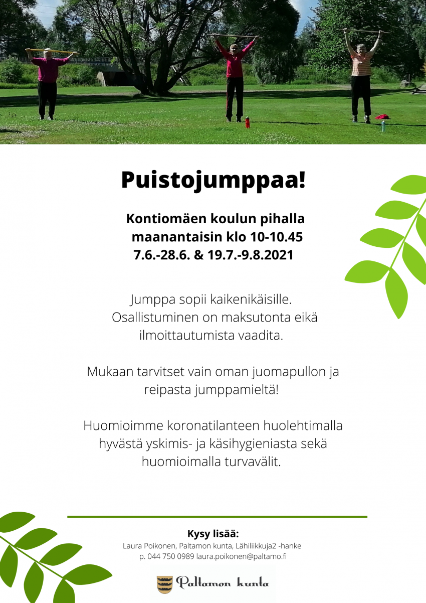 Puistojumppaa Kontiomäessä