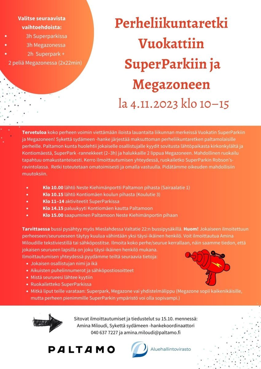 Perheliikuntaretki SuperParkiin ja Megazoneen 4.11.2023