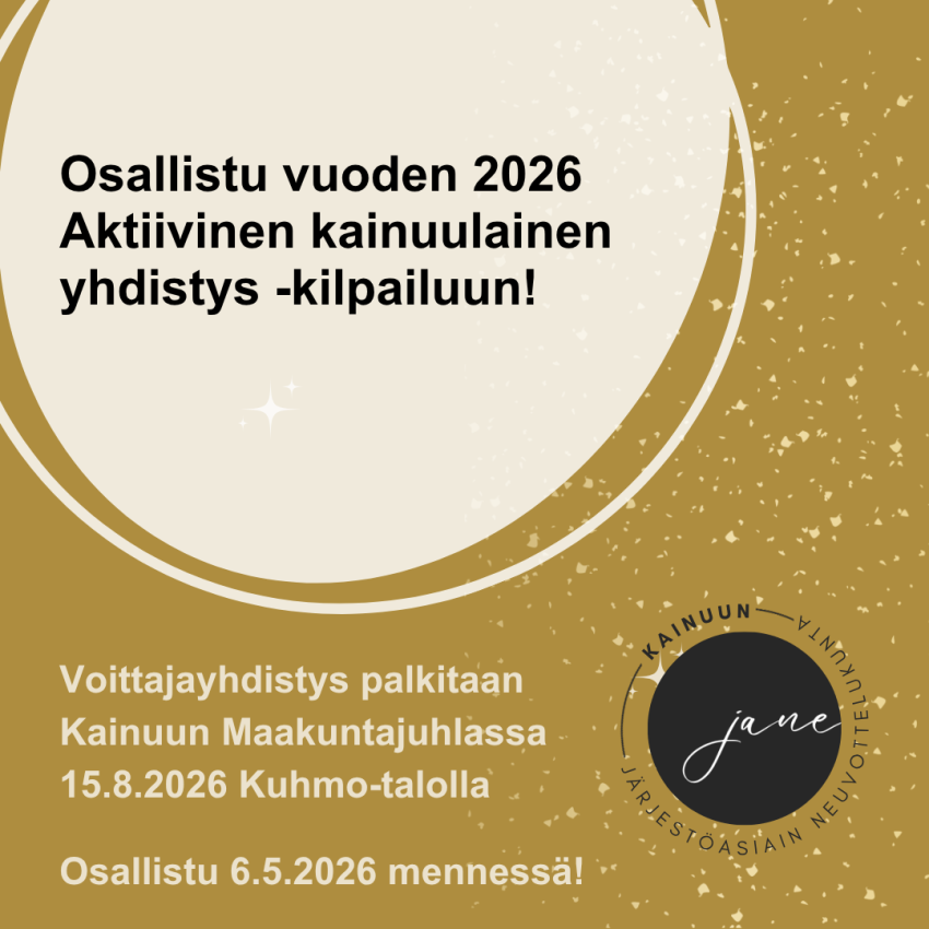 Nyt etsitään vuoden 2026 aktiivista kainuulaista yhdistystä