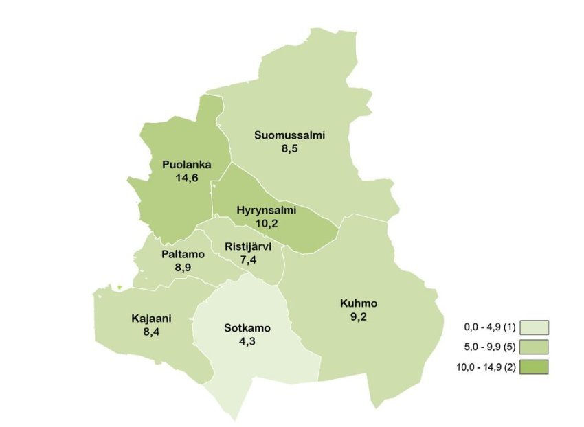 Kainuun työttömyys pieneni syyskuussa toiseksi eniten koko maassa