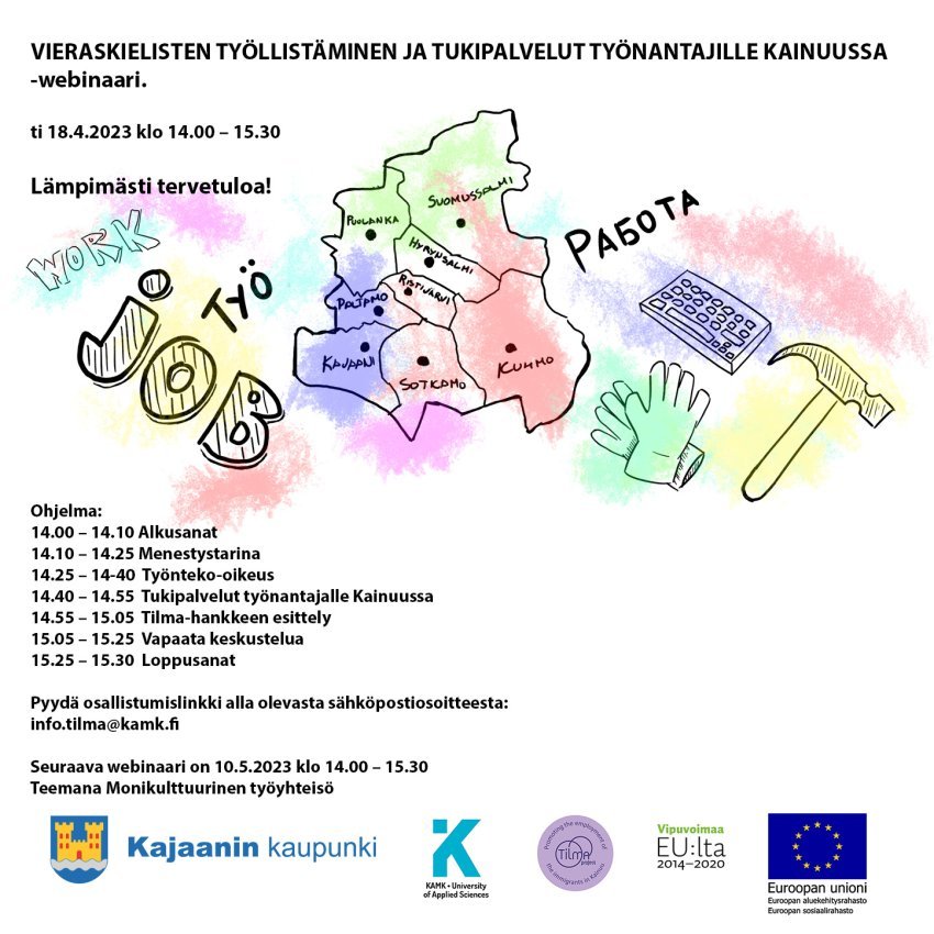 Vieraskielisten työllistäminen ja tukipalvelut työnantajille Kainuussa -webinaari