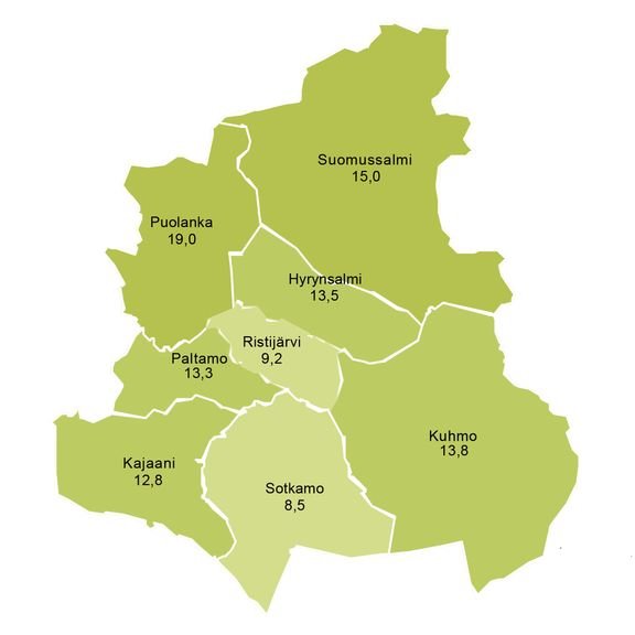 Kainuun työttömyys nousi 3 % joulukuussa
