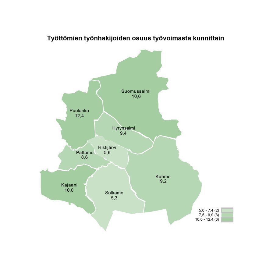 Työttömyys laski Kainuussa ainoana ELY-keskusalueena