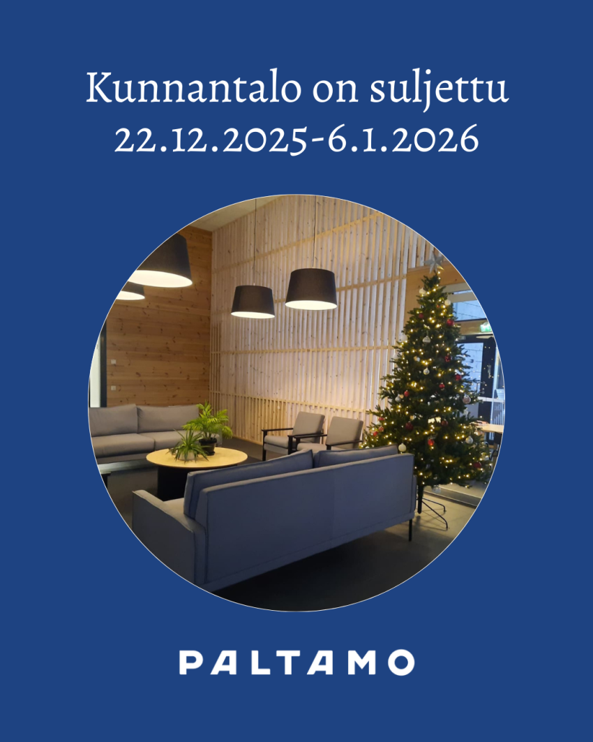 Kunnantalo suljettu 22.12.2025–6.1.2026